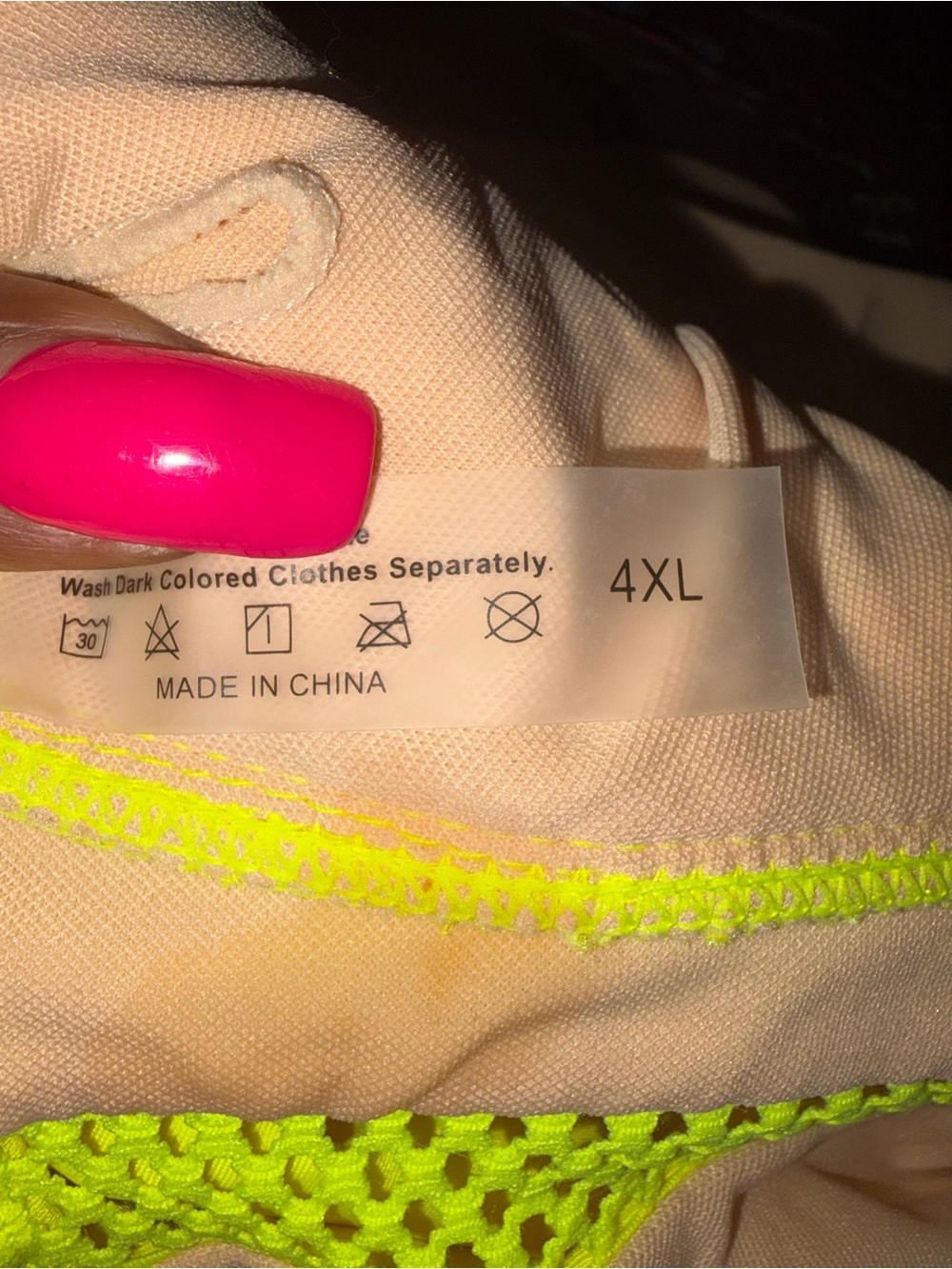 Neon Yellow Lace V-Neck One-Piece Swimsuit - Picture 4 of 4